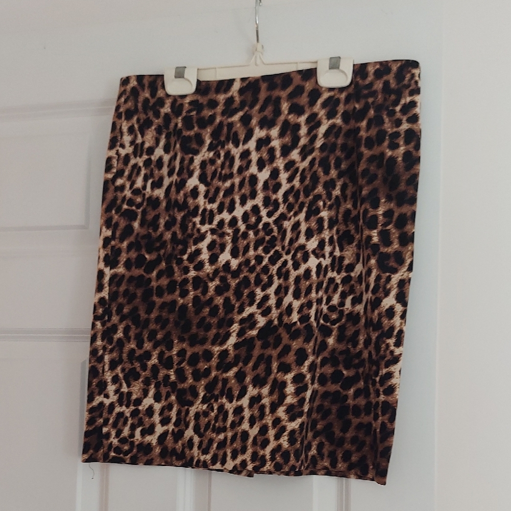 Alfani Leopard Print Pencil Skirt - Brown & Black